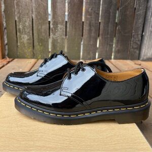 Dr. Martens Black Patent Leather Lace-Up 1461 Oxford Shoes Sz 7 Style 10084